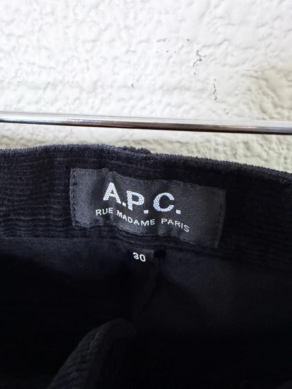 APC Black Corduroy Pants Straight Leg Mens Size 30
